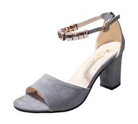 Generisch 2026 Mujeres Comercio Exterior Europeo y Retro Gran Tamaño Hueco Suela Suave Suela Casual Sandalias, gris, 42 EU Ancho