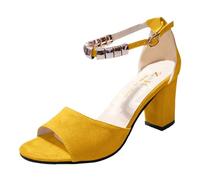 Generisch 2026 Mujeres Comercio Exterior Europeo y Retro Gran Tamaño Hueco Suela Suave Suela Casual Sandalias, amarillo, 43 EU Ancho