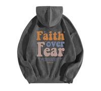 Generisch 2026 Mujeres Moda Letra Impresión Sudadera con Capucha Manga Larga Sudadera Top Jersey Eslogan Gráfico Caída Hombro Cordón, gris oscuro, XL