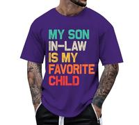 Generisch 2026 My Son In Law is My Favorite Child Divertido Yerno Papá Mamá Camiseta Regalo del Día del Padre Camiseta de Verano Estampada - Manga Corta, Cuello Redondo, Casual, Ligera, Perfecta para