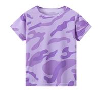 Generisch 2026 Niños Niños Bebé Niños Niñas Rayas Manga Corta Cuello Redondo Camisetas Tops T Ropa Para Niños, morado, 3-4 años