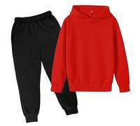 Generisch 2026 Niños Niños Casual Letra Impreso Manga Larga Sudadera Sudadera Sudadera Chándal Jogger Pantalones de Chándal 2 PC Conjunto de Sudadero Bebé Niño Recién Nacido, rojo, 4-5 años