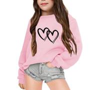 Generisch 2026 - Niños Otoño e Invierno Parte Letras Impreso Cuello Redondo Manga Larga Sudadera Abuelo Chica Yo Fui Una vez Su Ángel Suéter, Rosa., 5-6 años