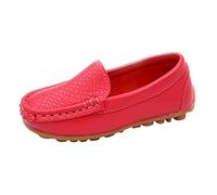 Generisch 2026 Niños Pequeños Niños Niñas Suave Slip On Mocasines Vestido Zapatos Planos Zapatos De Barco Zapatos Casuales, rojo, 36 EU