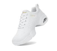 Generisch 2026 Novedades Zapatillas deportivas de jazz para mujer, zapatillas deportivas de danza con cordones, almohadillas de aire, zapatillas de fitness para mujer, Blanco, 35 EU