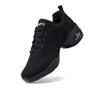 Generisch 2026 Novedades Zapatillas deportivas de jazz para mujer, zapatillas deportivas de danza con cordones, almohadillas de aire, zapatillas de fitness para mujer, Negro , 36 EU