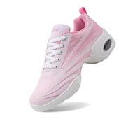 Generisch 2026 Novedades Zapatillas deportivas de jazz para mujer, zapatillas deportivas de danza con cordones, almohadillas de aire, zapatillas de fitness para mujer, Rosa., 39 EU