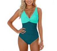 Generisch 2026 Nuevo traje de baño para mujer monokini forma vientre pechos planos y cuello en V verano viajes por la playa muchos tamaños muchos colores, flores, manchas muchas opciones Modelos