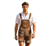 Generisch 2026 Pantalones casuales con bordados para hombre - Estilo vaquero Ropa de fiesta de cerveza Pantalones casuales cómodos con estampado se pueden usar durante todo el año, marrón, 5XL