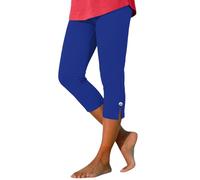 Generisch 2026- Pantalones casuales hasta el tobillo, pantalones modernos de color sólido con botones en la parte delantera, ideales para el uso diario, cómodos y elegantes., azul, L