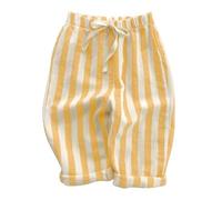 Generisch 2026 Pantalones de rayas minimalistas para niñas con elástico, amarillo, 0-3 meses