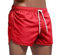 Generisch 2026 Pantalones de verano Surf Playa Pantalones Cortos Hombre Natación Spring Splice Hombres Pantalones Cortos de Mesa Bañador Campamento, rojo, L