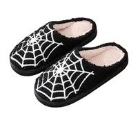 Generisch 2026 par de zapatillas de algodón acolchadas cálidas de gran tamaño de Halloween de dibujos animados, Negro , 39 EU