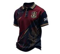 Generisch 2026 Polo clásico para los fanáticos del fútbol escocés británico. Cómoda parte superior de tejido mixto para apoyo diario, Negro , 3XL