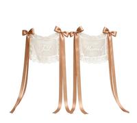 Generisch 2026 Recién casados - Fundas de boda 2 Vestidos de Encaje para Novia en 6 Colores (caqui, Talla única)