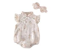 Generisch 2026 Recién Nacido Bebé Niña Mameluco Manga Corta Ropa Recién Nacido Ropa Infantil Mameluco Mono con Diadema Trajes, Rosa., 6-9 meses