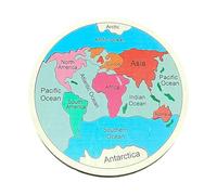 Generisch 2026 Rompecabezas Mapa Mundial Madera - Actividad educativa de Geografía para - Reconocimiento Montessori (caqui, 20 x 20 cm)