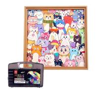 Generisch 2026 Rompecabezas para colorear de madera, rompecabezas para colorear DIY con gato, rompecabezas para colorear en 3D con forma de gato, para entusiastas del rompecabezas, 10 ml (A, talla