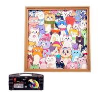 Generisch 2026 Rompecabezas para colorear de madera, rompecabezas para colorear DIY con gato, rompecabezas para colorear en 3D con forma de gato, para entusiastas del rompecabezas, 10 ml (C, tamaño