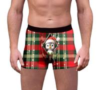 Generisch 2026 Ropa interior navideña para hombre con estampado de pingüino copo de nieve festivo novedad pantalones cortos de fiesta cómodo tejido transpirable para hombres