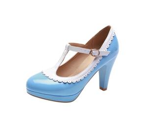 Generisch 2026 Sandalias Tándem Clásicas con Hebilla para Ocasiones Festivas Elegantes Chanclas De Punta De Tiras Frente Plano Mujer Tacones Altos Moda De Noche, azul claro, 35 EU