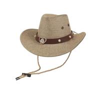 Generisch 2026 Sombrero de vaquero al aire libre para - Sombrero clásico de estilo occidental con cordón tejido cortavientos (C-Brown, talla única)