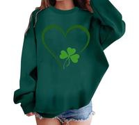 Generisch 2026 St Day Sudadera de Manga Larga con Cuello Redondo Estampado Lindo Suéter Casual Top para Niños Pequeños, Verde oscuro2, 7-8 años
