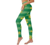 Generisch 2026 St Patricks Day Print Pantalones de Yoga de Cintura Alta para Mujer Leggings Medias Compresión Yoga Correr Fitness Leggings de Cintura Alta, Verde militar., L