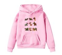 Generisch 2026 Sudadera con capucha de manga larga con estampado de perro navideño para con diseño festivo interior suave, Rosa., 13-14 años