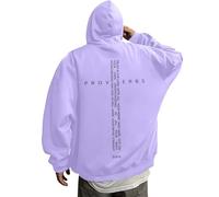 Generisch 2026 Sudadera con Capucha para Hombre, Sudaderas Retro Gráfico Versos Sudadera con Capucha para Hombres Ropa Inspiradora Ropa Casual Perfecto para Creyentes, Color lila claro., 3XL
