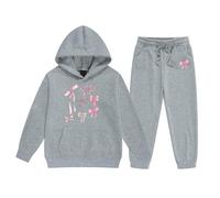 Generisch 2026 Sudadera elegante Pantalones con estampado de letras para un atuendo casual de dos piezas perfecto para el día a día Ropa de invierno con bolsillos cálidos para, gris, 3-4 años