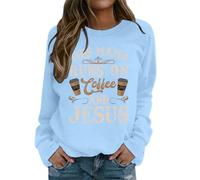 Generisch 2026 Sudadera para mujer con texto "God is Greater Than The Highs and Lows", azul claro, M