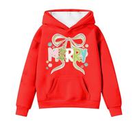Generisch 2026 Sudaderas con capucha y sudaderas con estampado de reno suéter casual de invierno para atuendo festivo Chaqueta con capucha cálida Ropa diaria cómoda para mujeres jóvenes, rojo, 12-13