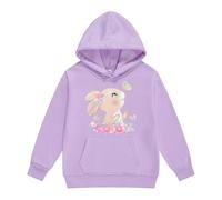 Generisch 2026 Sudaderas con capucha y sudaderas para niñas lindo suéter con estampado de conejito para niños pequeños ropa exterior casual chaqueta de forro polar cálido para invierno, morado, 12-13