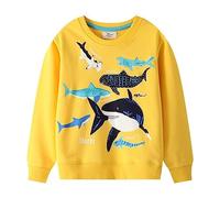 Generisch 2026 Sudaderas Estampadas Manga Larga Suéter Cuello Redondo Tops para Niños Pequeños Cómoda Moda Diaria, amarillo, 1-2 años