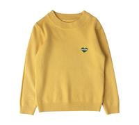 Generisch 2026 Suéter de niña para el día a día Invierno clásico cuello redondo suéter de punto perfecto para atuendos casuales, así como para vestir en climas fríos, amarillo, 5-6 años