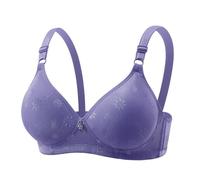 Generisch 2026 sujetador de copa completa cómodo sin costuras de verano con aros, sujetador caliente de la barra, azul, 46