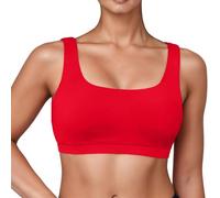 Generisch 2026 Sujetador Deportivo Mujer Traje de Baño Sujetador de Baño Bikini Cuello Top Traje de Baño Mujer Bikini Pantalones Alto, rojo, S