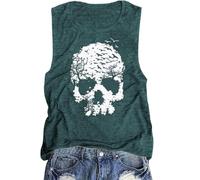 Generisch 2026 Top de tirantes de manga corta para mujer casual de moda, verde, XXL