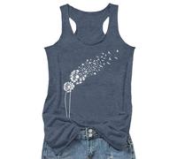 Generisch 2026 Top estampado holgado para mujer I Shaped Vest, azul, S