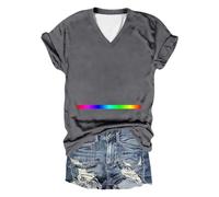 Generisch 2026 tops de verano para mujer 2025 cuello redondo tops de manga corta tallas grandes camisas casuales elegantes blusas mujer, gris oscuro, S