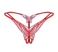 Generisch 2026 Transparente Abierto Sexy Sexy Pailution Bordado Llamamiento Mujeres Color de entrepierna Ropa Interior 2026, rojo, talla única