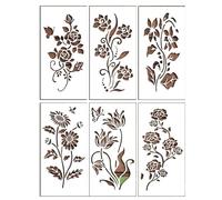 Generisch 2026 Valla de jardín, plantillas de flores grandes, decoración de bricolaje, 2025, plantilla de flores reutilizable para pintar paredes de madera, patrón de vallas, pintura en aerosol de