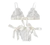 Generisch 2026 venda mujer muñeca bebé en el lado derecho conjunto de calzoncillos de Santiago Características del equipo Ropa interior sujetador encaje, Blanco, XXL