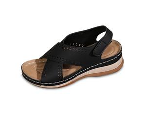 Generisch 2026 Verano Comercio Exterior Cuelga Con Europa Y Estados Unidos Sandalias De Color Sólido Hueco Ligero Sandalias Zapatillas, Negro , 43 EU