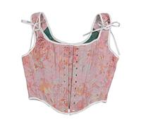 Generisch 2026 Verano Pintura al Óleo Corsé Top Mujer Shapewear Bustier, Corsé Mujer Corsé Corsé Cor, Rosa., L