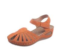 Generisch 2026 Verano Sólido Hook Loop Casual Open Toe Cómodos Zapatos de Playa Sandalias, naranja, 39 EU