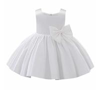 Generisch 2026 vestido de tutú de bowknot de boda para bebé boda dama de honor fiesta de cumpleaños desfile vestidos formales niño primer bautizo vestido de bautizo, Blanco, 4-5 años