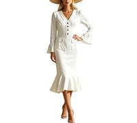 Generisch 2026 Vestido informal sin esfuerzo para uso diario cómodo durante todo el día. Ligero pero elegante., Blanco, L