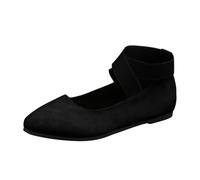 Generisch 2026 Zapatos Casuales Elásticos Color Sólido Un Deslizamiento Temperamento Zapatos Cómodos, Negro , 36 EU